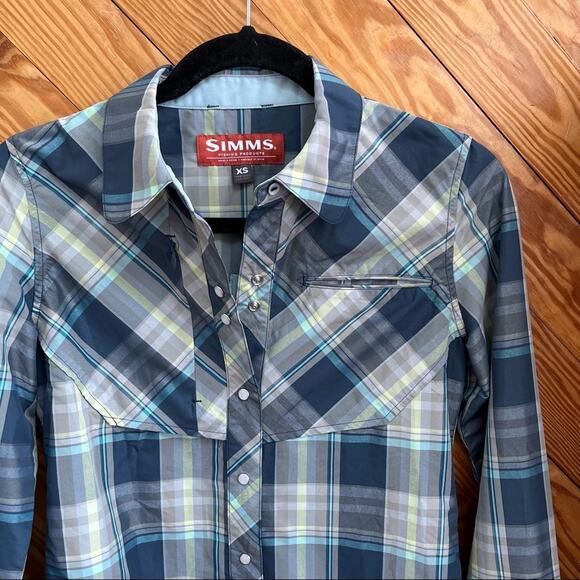 SIMMS Big Sky Plaid Fishing Long Sleeve Shirt - Picture 2 of 5